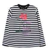 FLOWER STRIPE LS CREW - acd2131b1c2df3416f7569385c5c3b98
