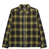 ZIP UP SHADOW PLAID LS SHIRT - 20d17c5ba587e75e86948b2fe0bb9d3e