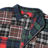 PATCHWORK ZIP UP LS SHIRT - 27b6f3853f010283dcfcdb0d029a9ed8