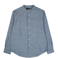 STAND COLLAR CHAMBRAY SHIRT - BTKA_14613571931469095_b9717dfea9fc2632105b67021f114c