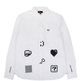 X BODEGA REISSUE TENNIS SHOE - Bodega-x-Fred-Perry-Digi-Print-Oxford-_white